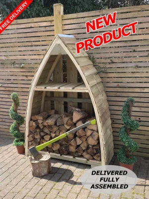 New!!! Gothic Arched/Boat - Shaped Log Store.